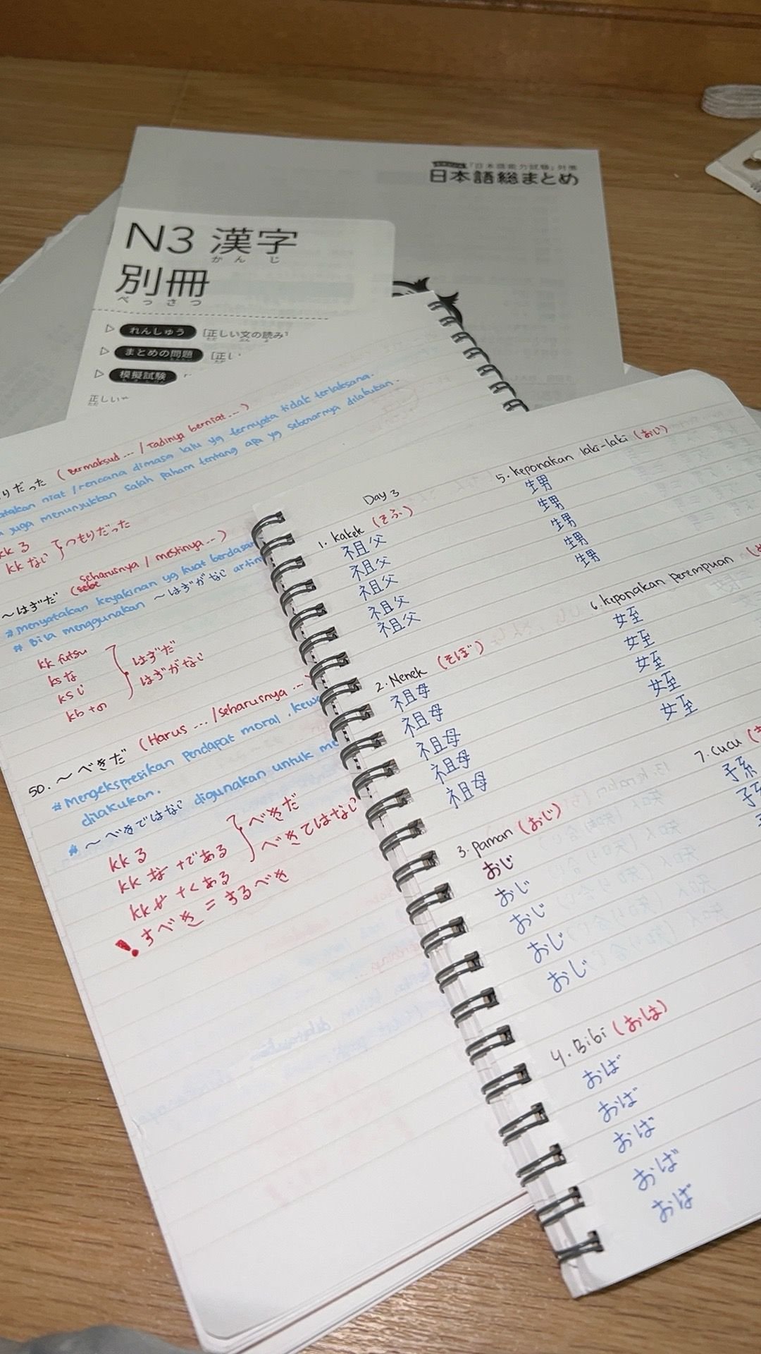 Mengerjakan PR untuk N3